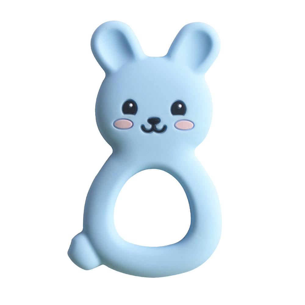 Bunny design BPA free food grade silicone rubber newborn baby teething toy